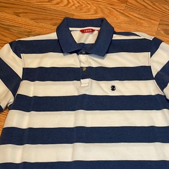 Izod Striped Golf Polo, Blue, medium - Picture 2 of 5
